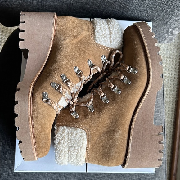 Dolce Vita Hanley Lace Up Boots in Dark Saddle Suede Size 9 - Picture 4 of 8